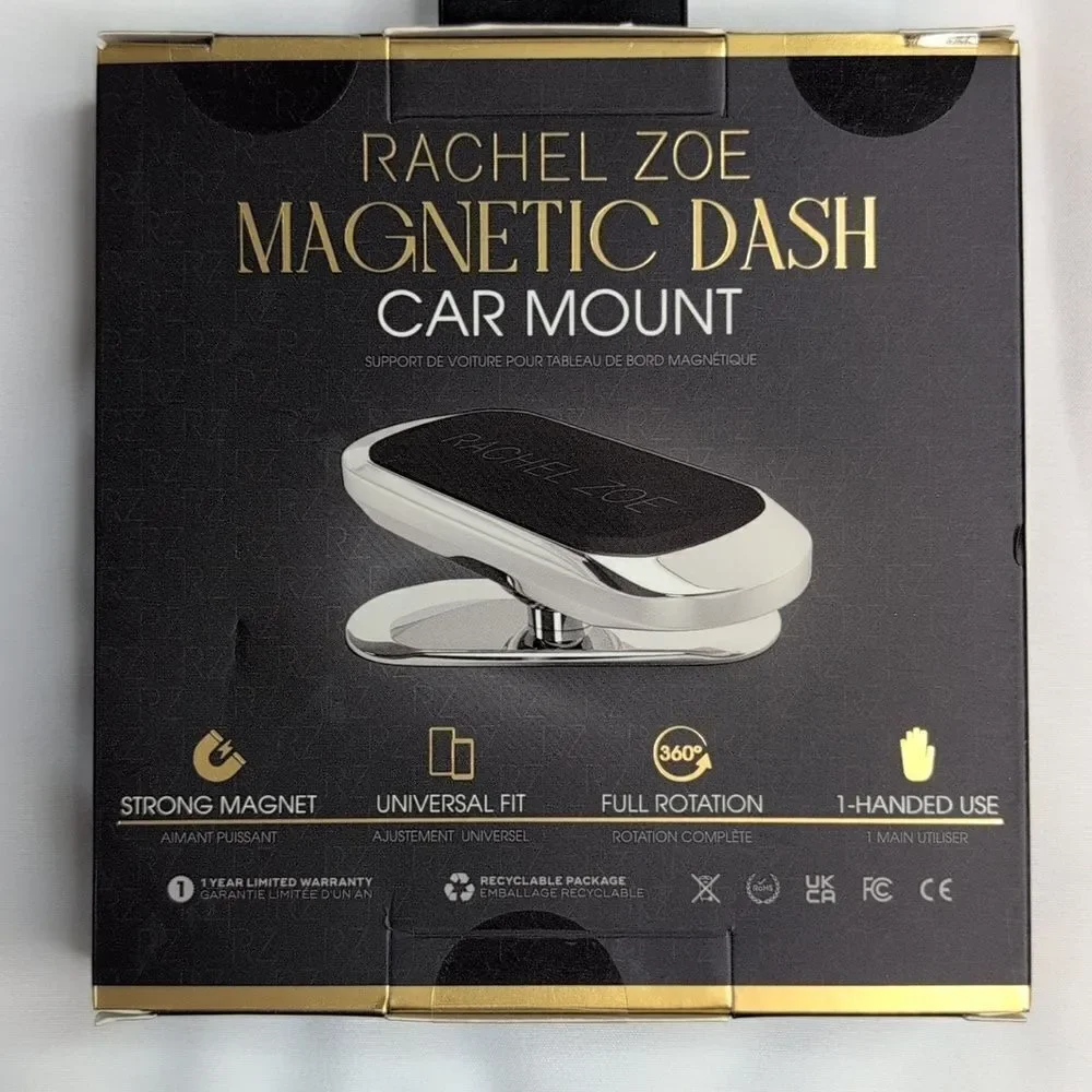 Rachel Zoe Silver Magnetic Dash Car Mount For Cell Phones, NEW